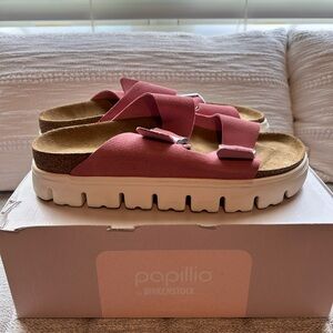 Birkenstock Papillio Pink Platform Sandals with Chunky Sole